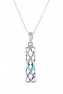 Silver December Celtic Birthstone Pendant